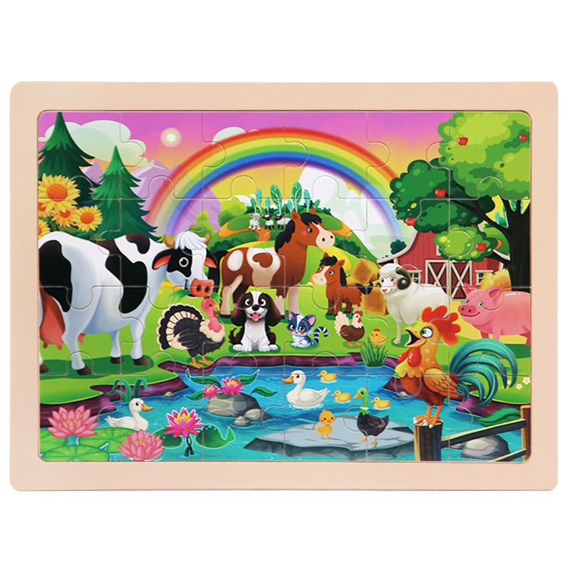 Wooden 24-Piece Puzzle Children'S Cartoon Fairy Tale Flat Wooden Puzzle Early Education Intelligence Toys - Image 1